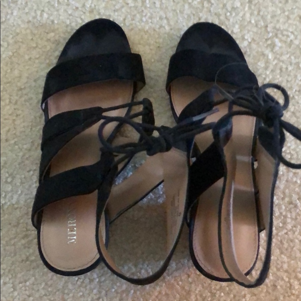 Black, lacey heels